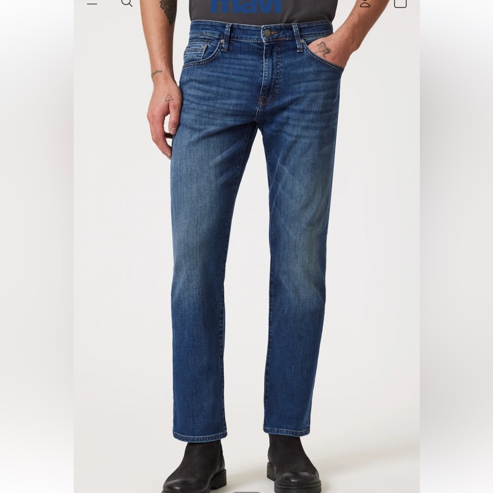 Mavi Zach Straight Leg Men’s Jeans 34/32 dark distressed wash